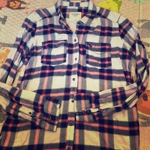 Abercrombie Flannel Plaid Button Down Size Large